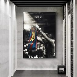 lionel messi canvas poster football legend wall art for bedroom and fan decor