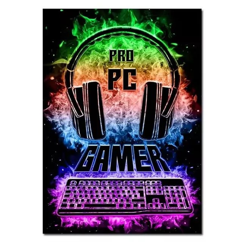 Gaming Wall Art Canvas Set Gamepad Posters For Gamer Room Decor 8