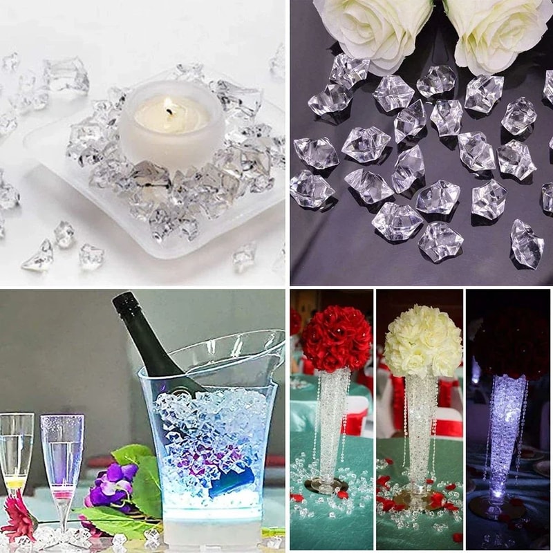 Crystal Clear Acrylic Ice Stones Vase Filler Party Decor 2