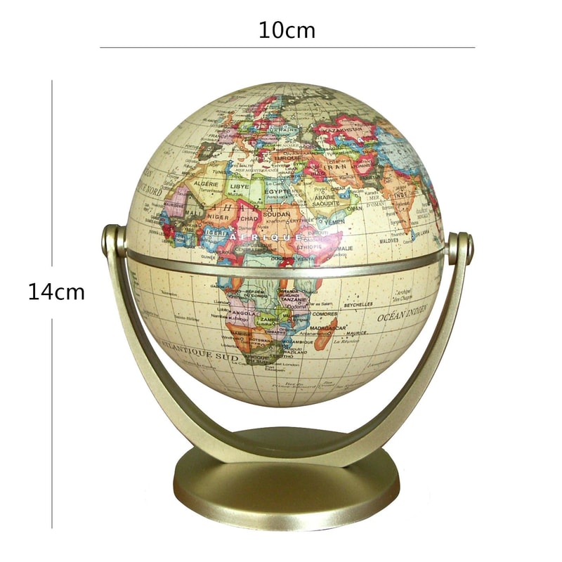 Retro World Globe Educational Desk Decor World Map Globe 10