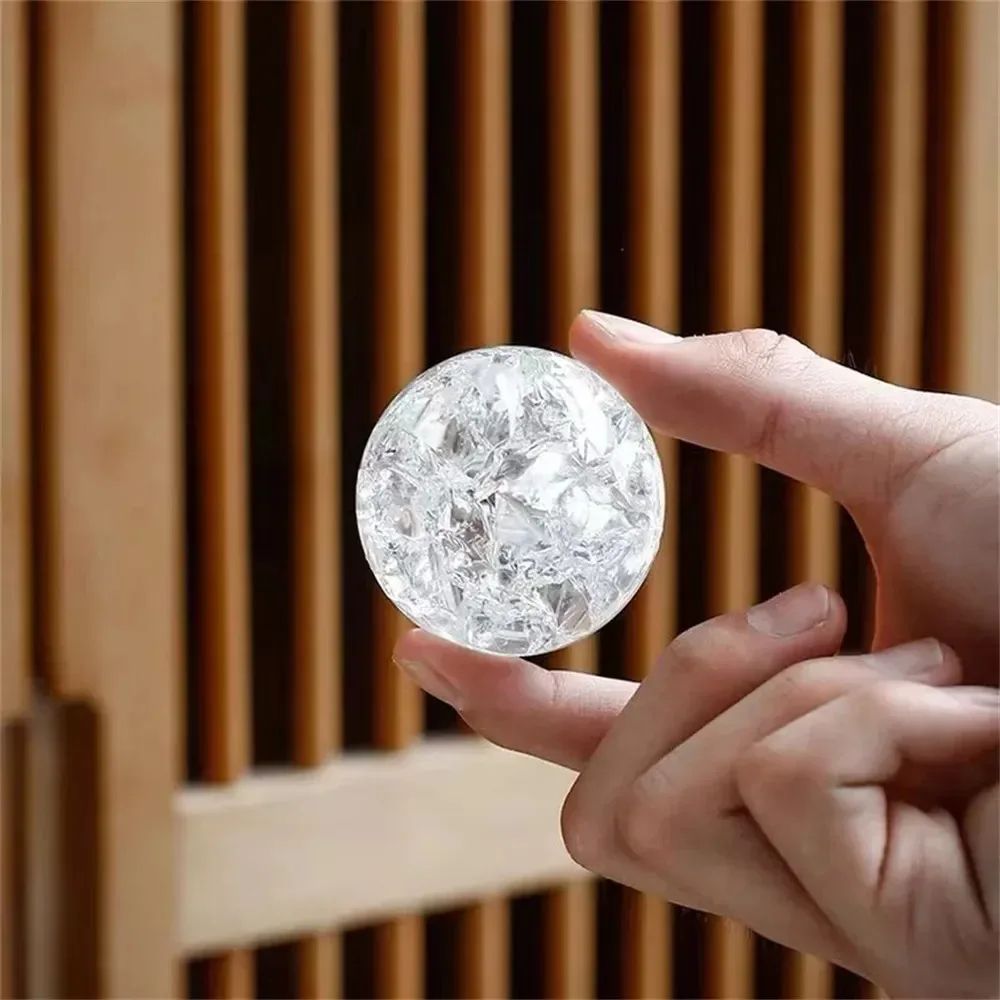 Crystal Glass Ball Ice Crack Sphere Feng Shui Home Decor 5