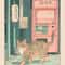 Japanese Cat Bathtub Canvas Wall Art Retro Japandi Poster 18