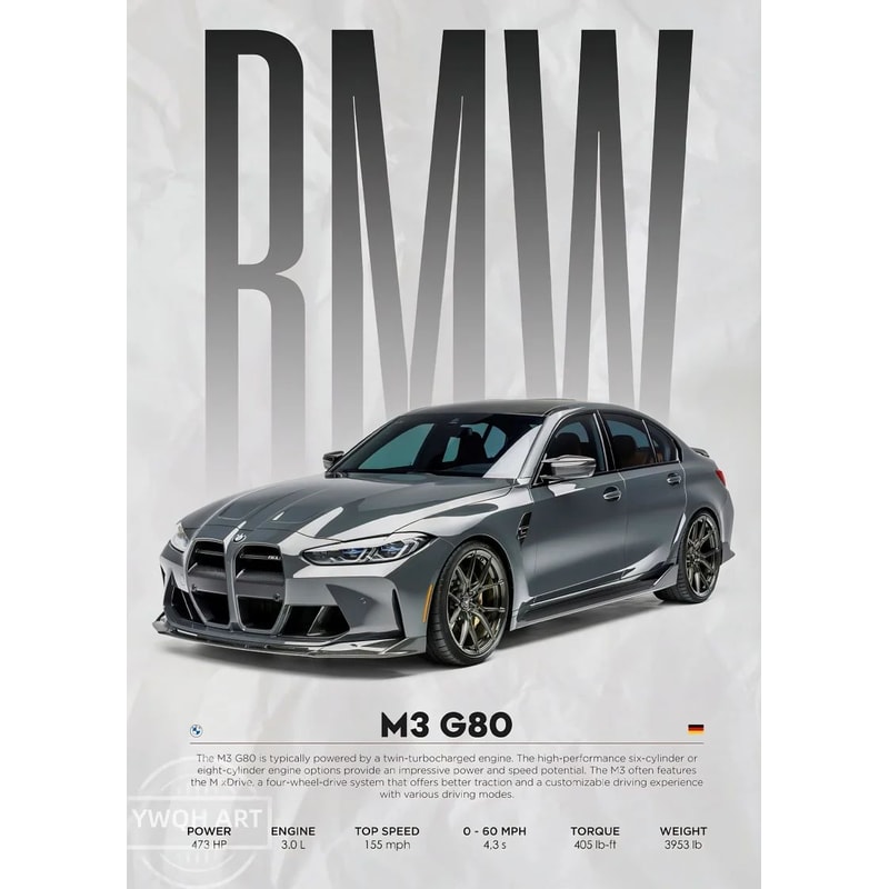 Black Racing Cars Canvas Wall Art Modern Car Poster 5