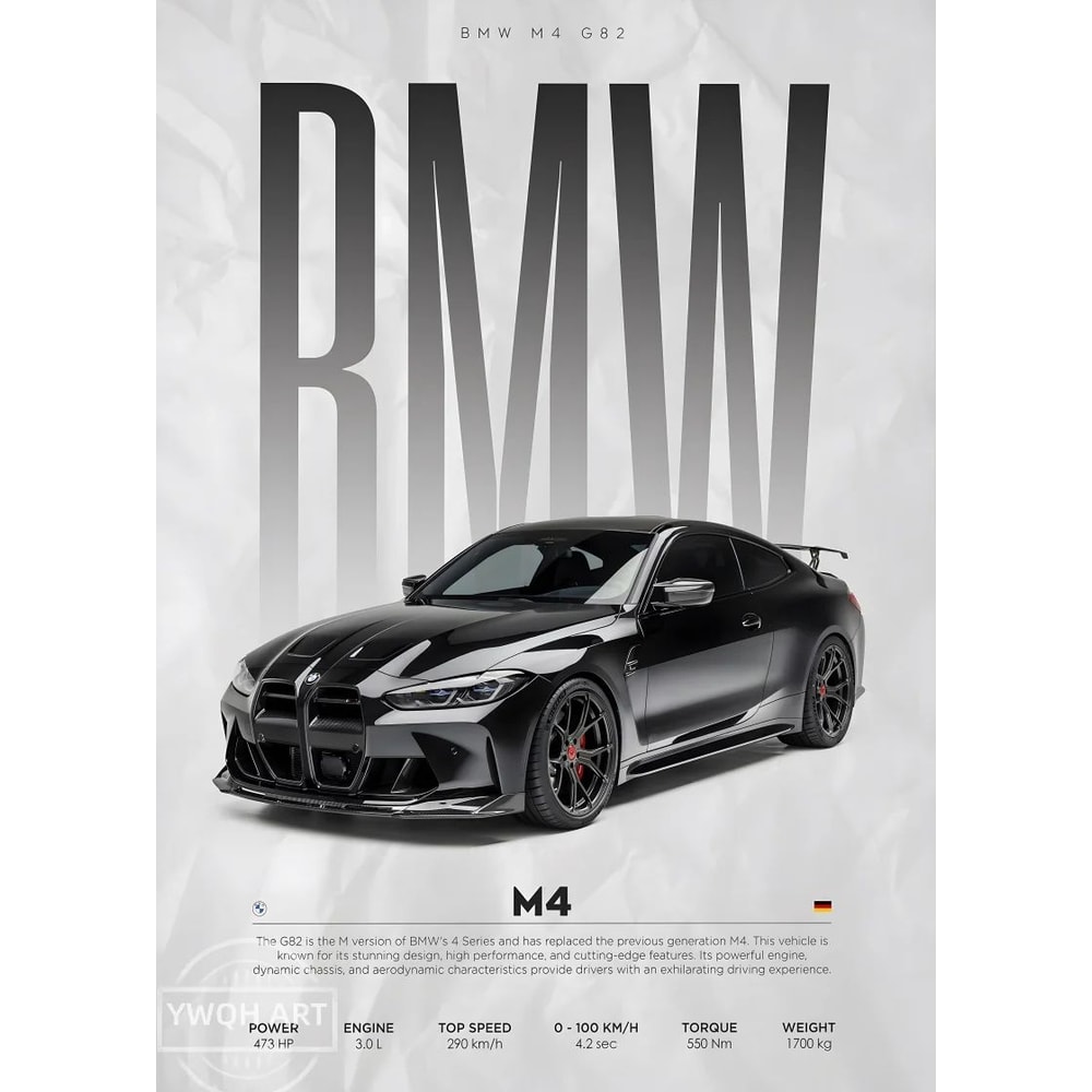 Black Racing Cars Canvas Wall Art Modern Car Poster 9