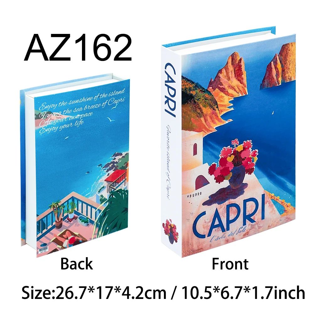 Luxury Fake Book Storage Box Coffee Table Decor Hidden Storage Book 15