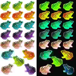 mini glow frog figurines for fairy garden and diy miniature decor