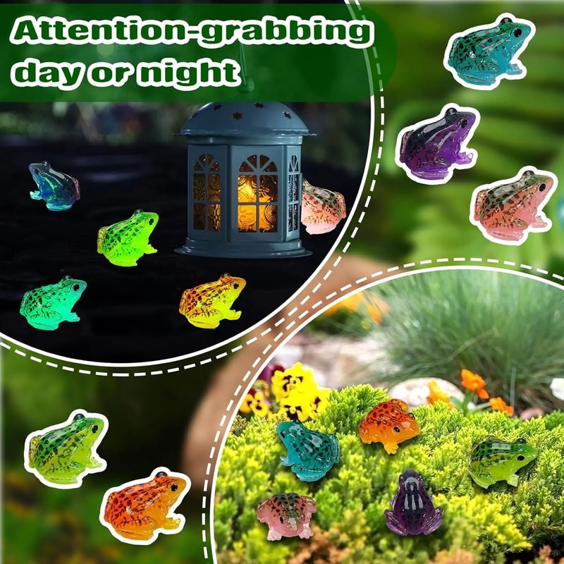 Mini Glow Frog Figurines For Fairy Garden And DIY Miniature Decor 3