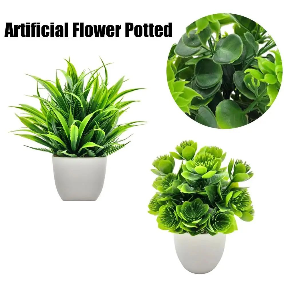 Mini Artificial Potted Flowers Decorative Bonsai Plant For Desk And Home Decor 4