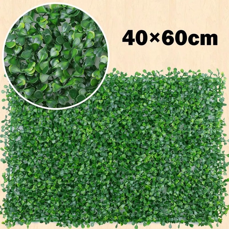 Artificial Green Wall Panel Grass Mat Decorative Faux Plant Hedge Decor 4