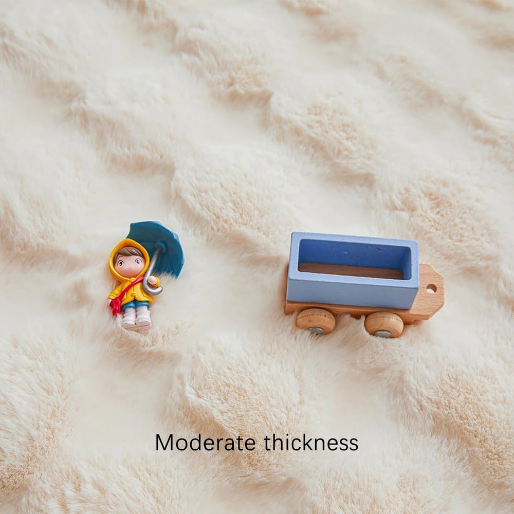 Round Faux Fur Plush Rug Soft Fluffy Carpet Cozy Floor Mat 3