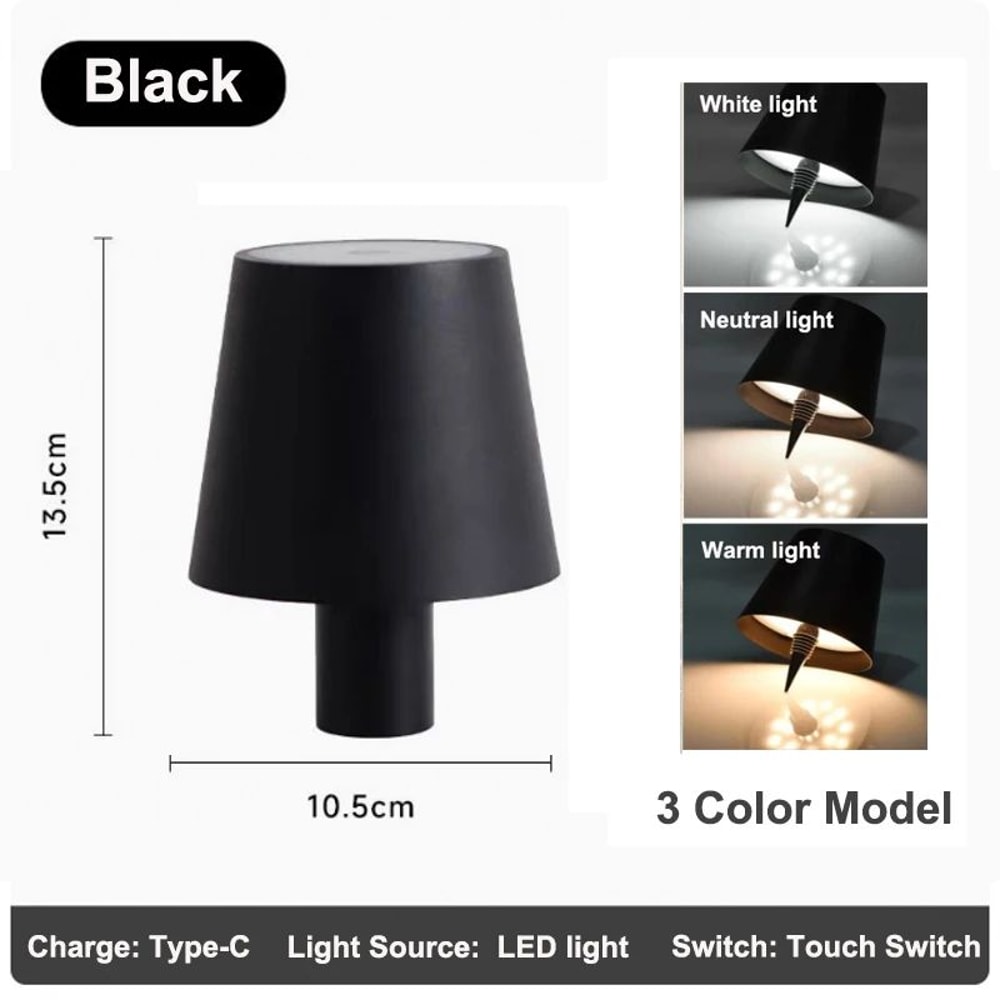 Wireless LED Bottle Lamp Touch Control Rechargeable Table Light Decor 6
