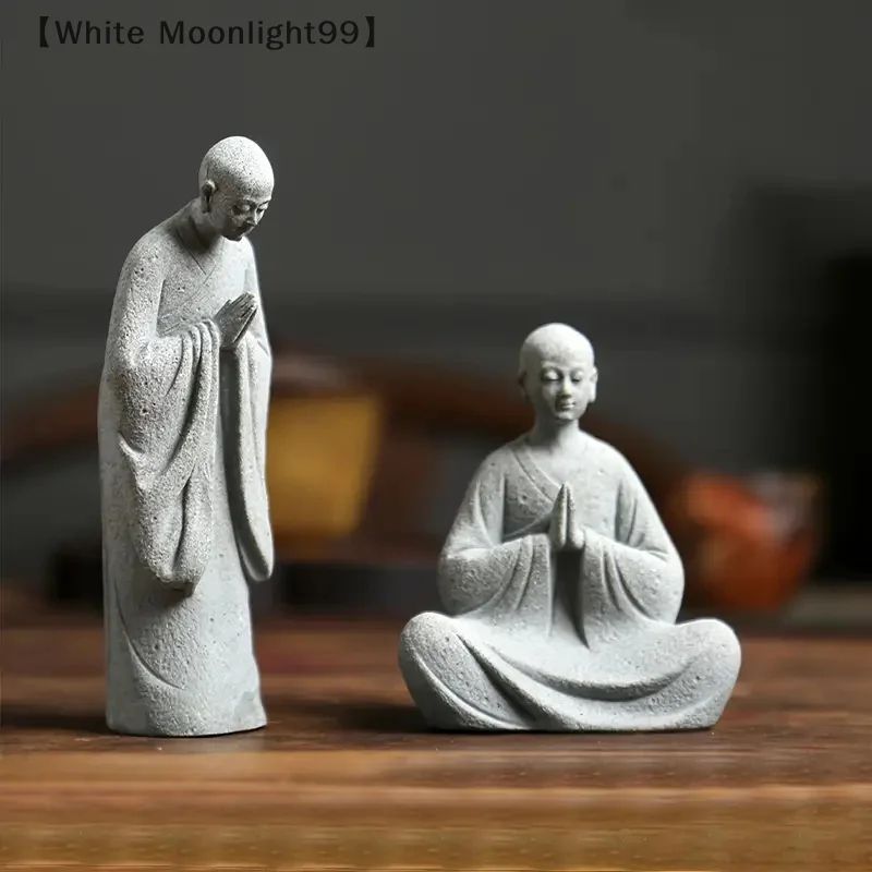 Zen Monk Miniature Statue Meditation Garden Aquarium Decor 1