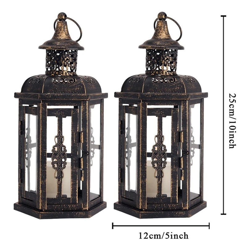 Vintage Metal Candle Lantern Hanging Decorative Candle Holder Home Decor 8