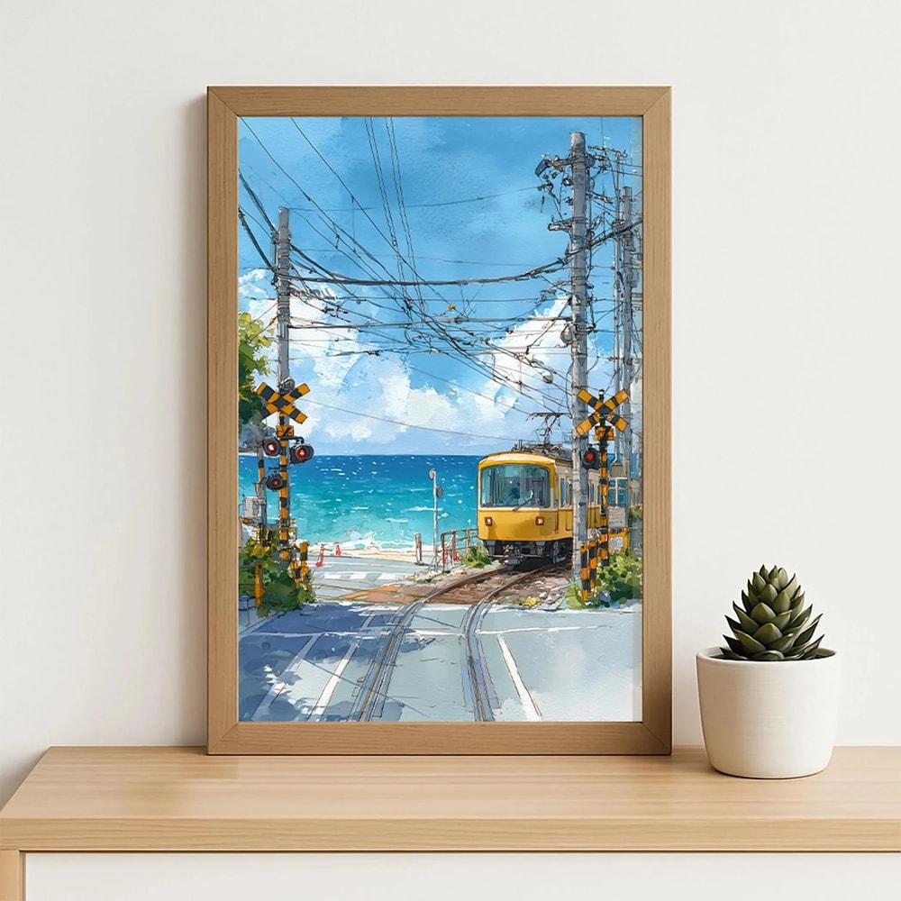 Retro Tokyo Rainy Night Canvas Japanese Street Wall Art Poster 13