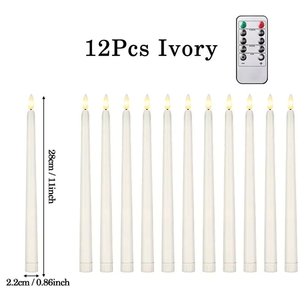 LED Flameless Taper Candles Set Battery Operated Flickering Candle Decor For Home And Events 9