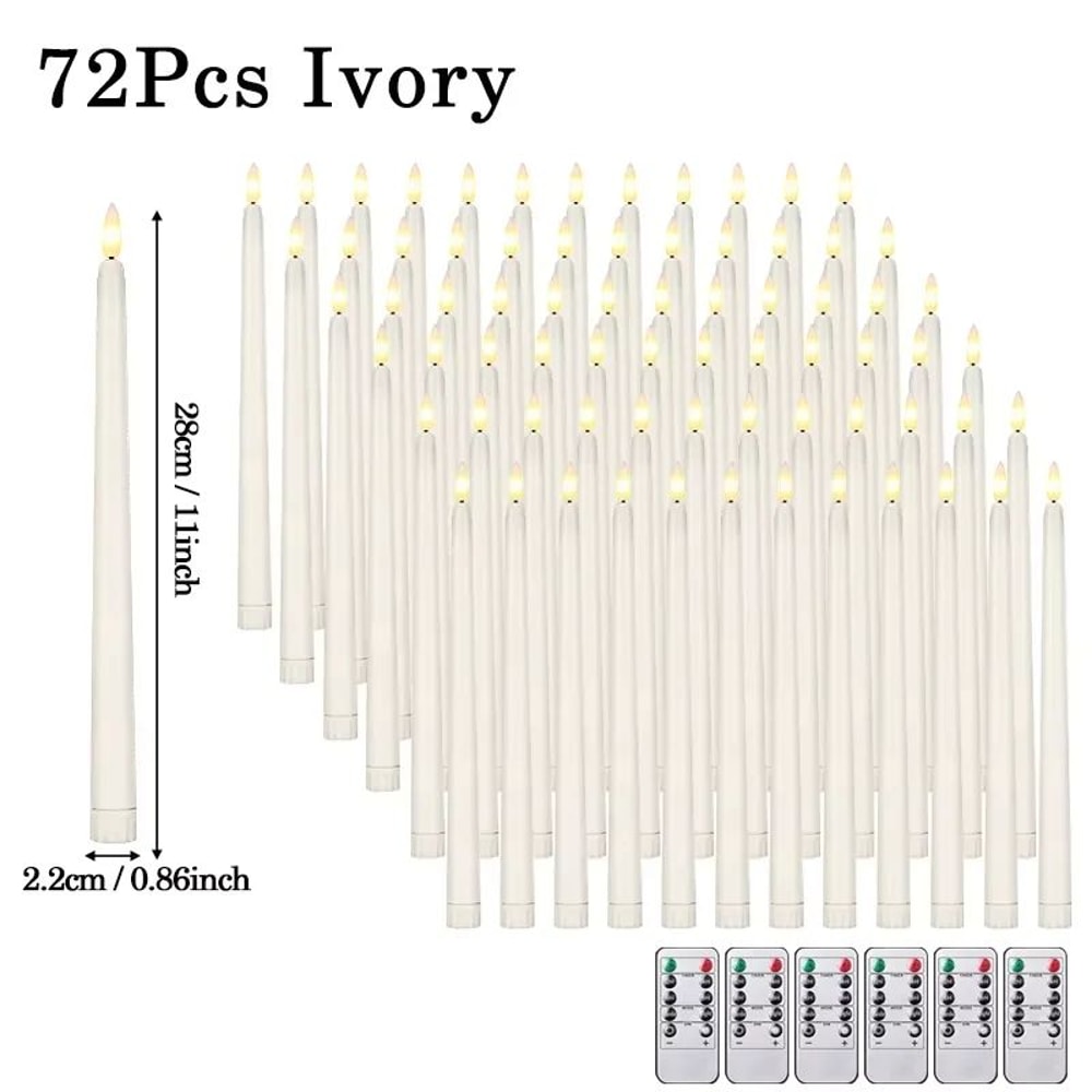 LED Flameless Taper Candles Set Battery Operated Flickering Candle Decor For Home And Events 13