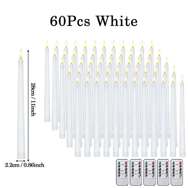 LED Flameless Taper Candles Set Battery Operated Flickering Candle Decor For Home And Events 19