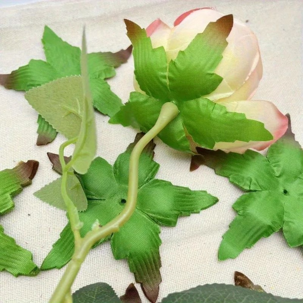 Artificial Rose Leaves Decoration Realistic Fake Rose Leaf Set For DIY Bouquets And Floral Arrangem 4
