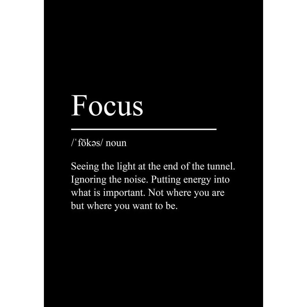 Minimalist Inspirational Quote Poster Black Canvas Wall Art Success Mindset Decor 5