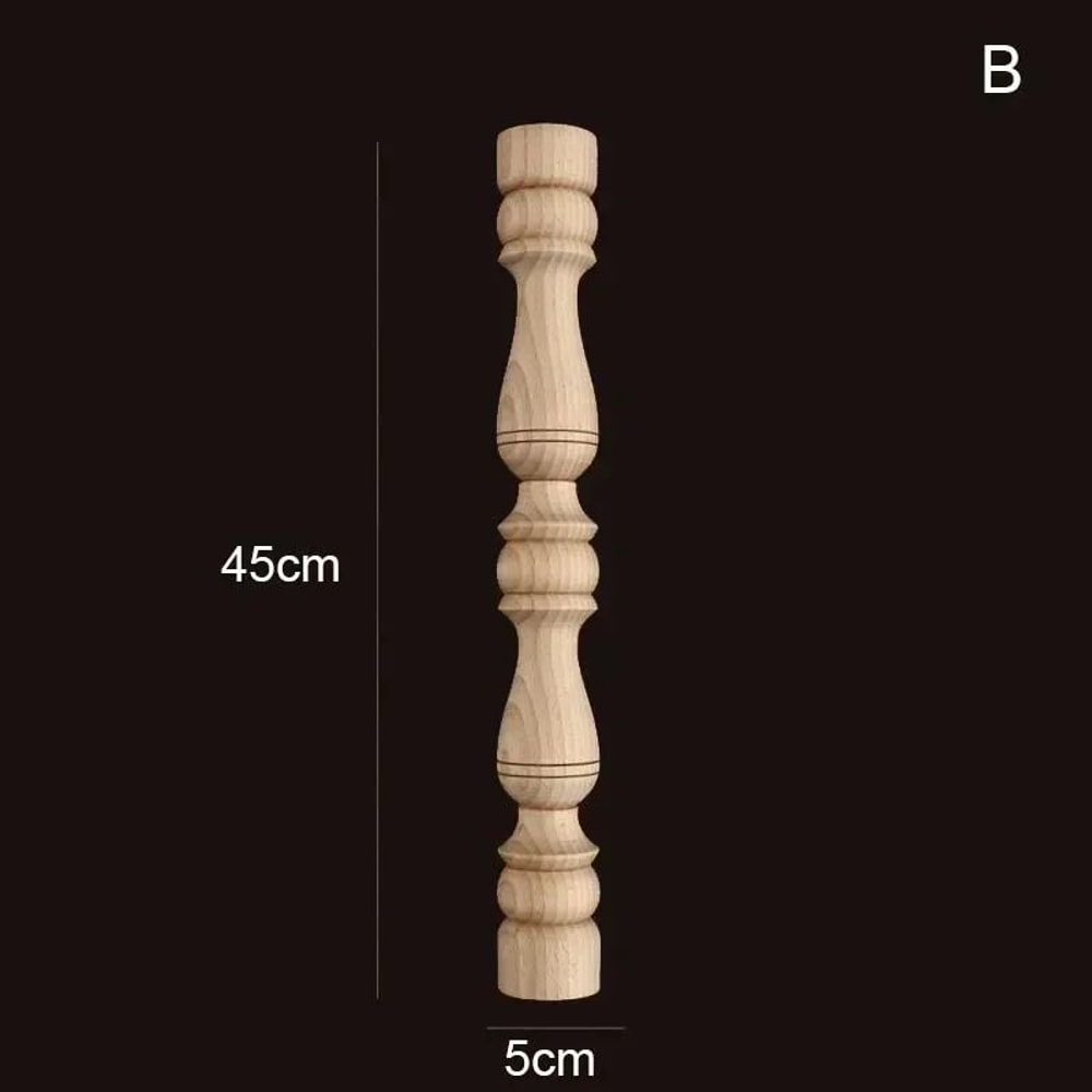 Vintage Carved Wood Applique Decorative Column Spindle Ornament For Furniture And Home Decor 14