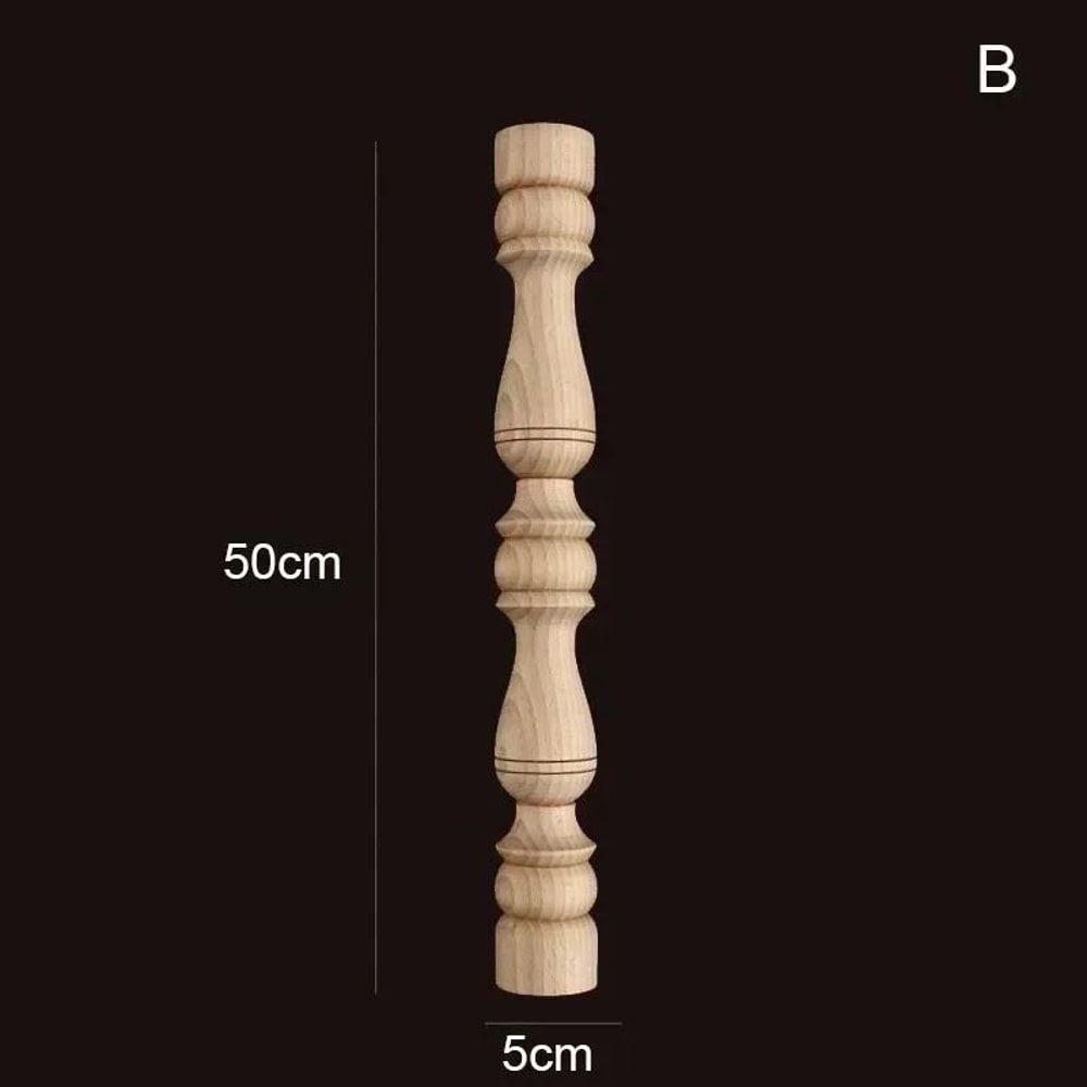 Vintage Carved Wood Applique Decorative Column Spindle Ornament For Furniture And Home Decor 15