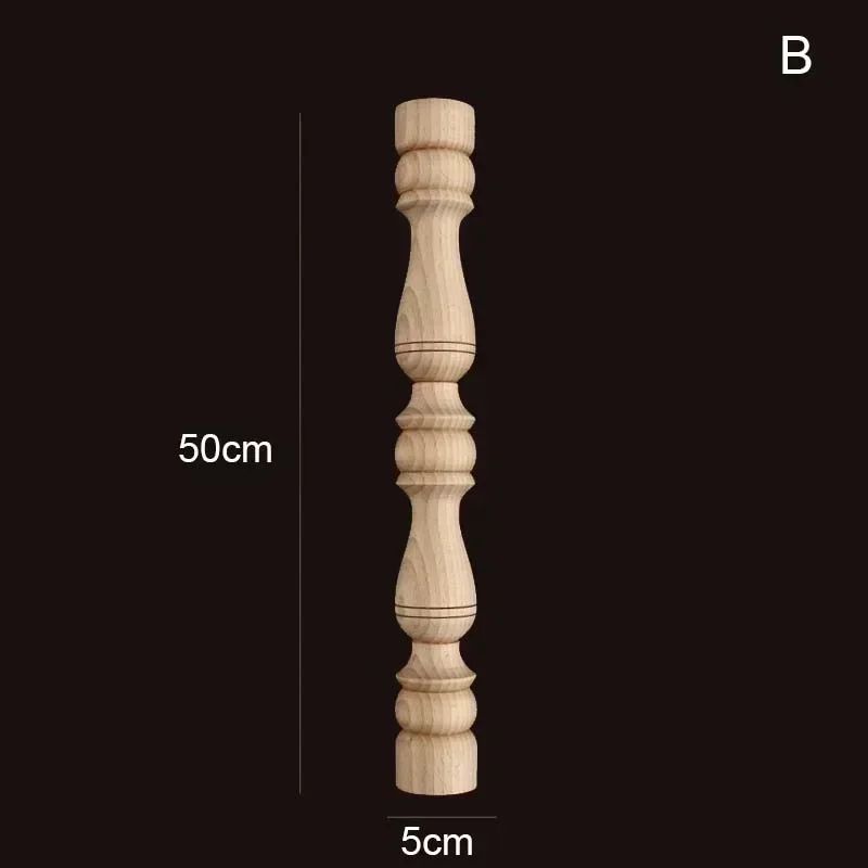 Vintage Carved Wood Applique Decorative Column Spindle Ornament For Furniture And Home Decor 15