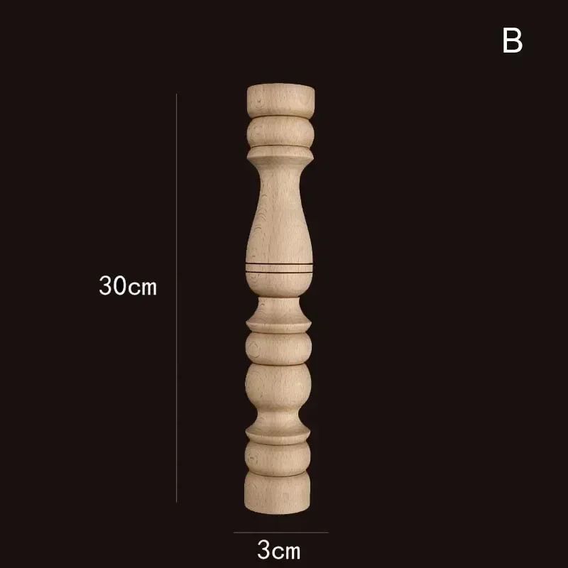 Vintage Carved Wood Applique Decorative Column Spindle Ornament For Furniture And Home Decor 8