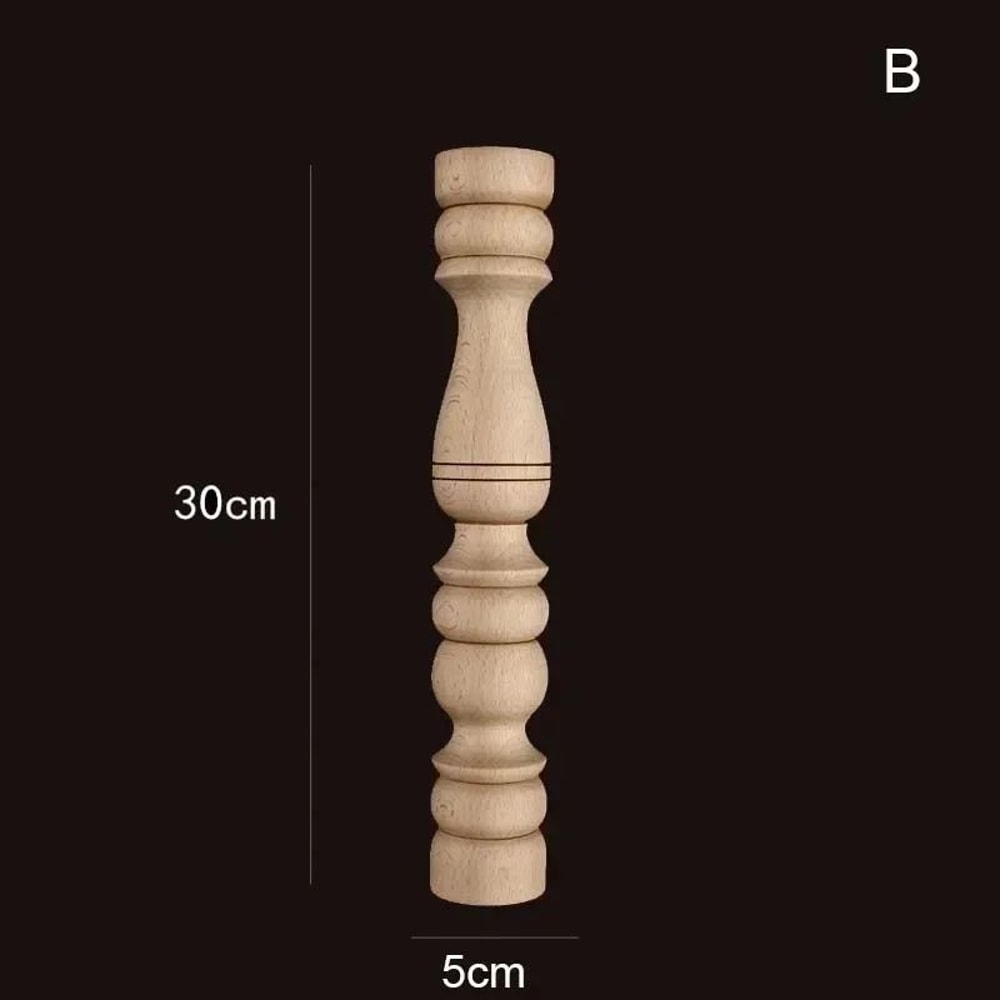 Vintage Carved Wood Applique Decorative Column Spindle Ornament For Furniture And Home Decor 9