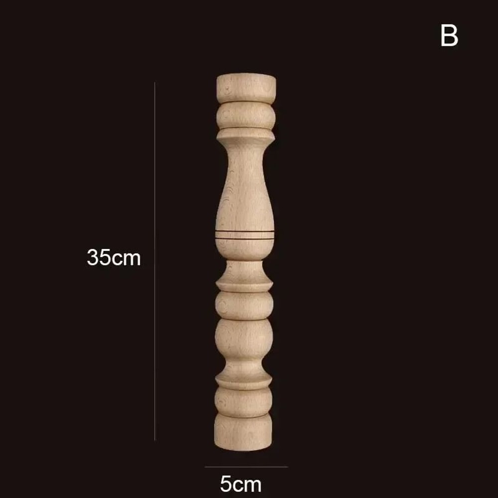 Vintage Carved Wood Applique Decorative Column Spindle Ornament For Furniture And Home Decor 11