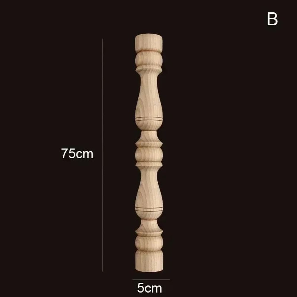 Vintage Carved Wood Applique Decorative Column Spindle Ornament For Furniture And Home Decor 20
