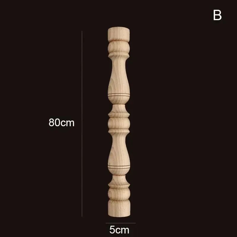 Vintage Carved Wood Applique Decorative Column Spindle Ornament For Furniture And Home Decor 21