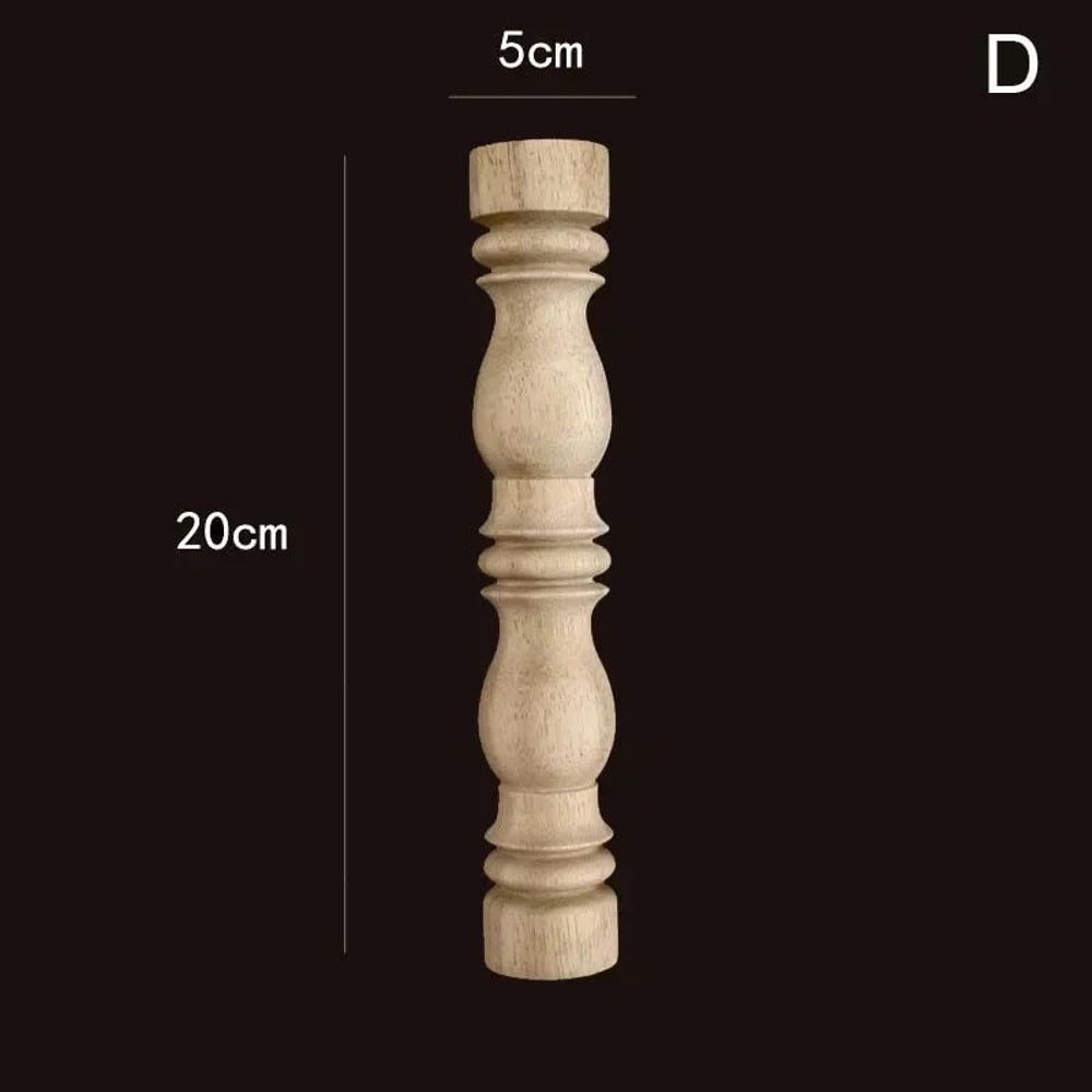 Vintage Carved Wood Applique Decorative Column Spindle Ornament For Furniture And Home Decor 27