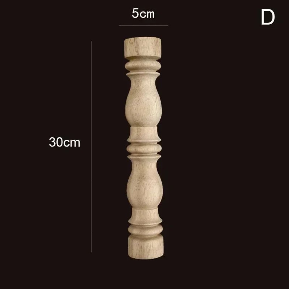 Vintage Carved Wood Applique Decorative Column Spindle Ornament For Furniture And Home Decor 29