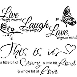live laugh love wall sticker butterfly flower quote decal for living room and home decor