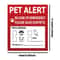 Pet Alert Emergency Window Sticker Save My Pets Safety Decal Static Cling Sign Set 2