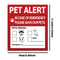 Pet Alert Emergency Window Sticker Save My Pets Safety Decal Static Cling Sign Set 2