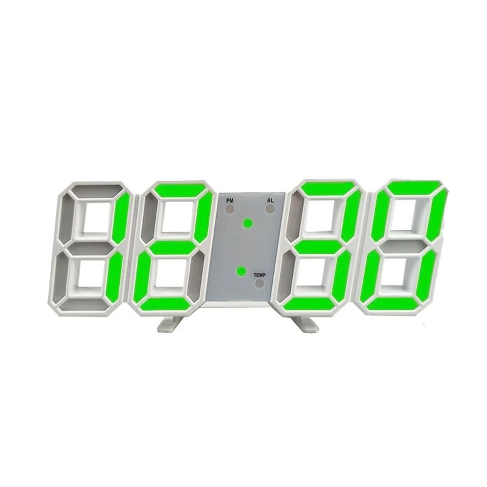 Modern LED Digital Alarm Clock Voice Activated Silent Desk Clock With 3D Display 7
