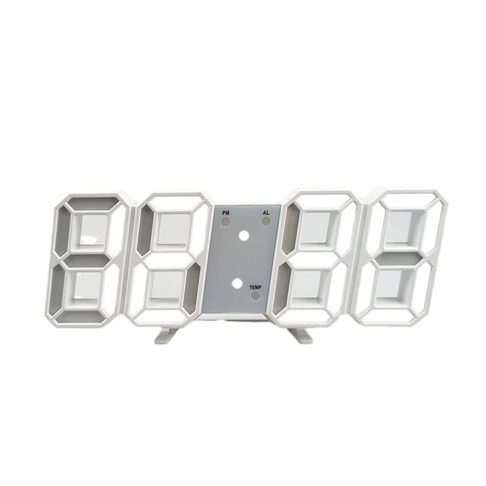 Modern LED Digital Alarm Clock Voice Activated Silent Desk Clock With 3D Display 8