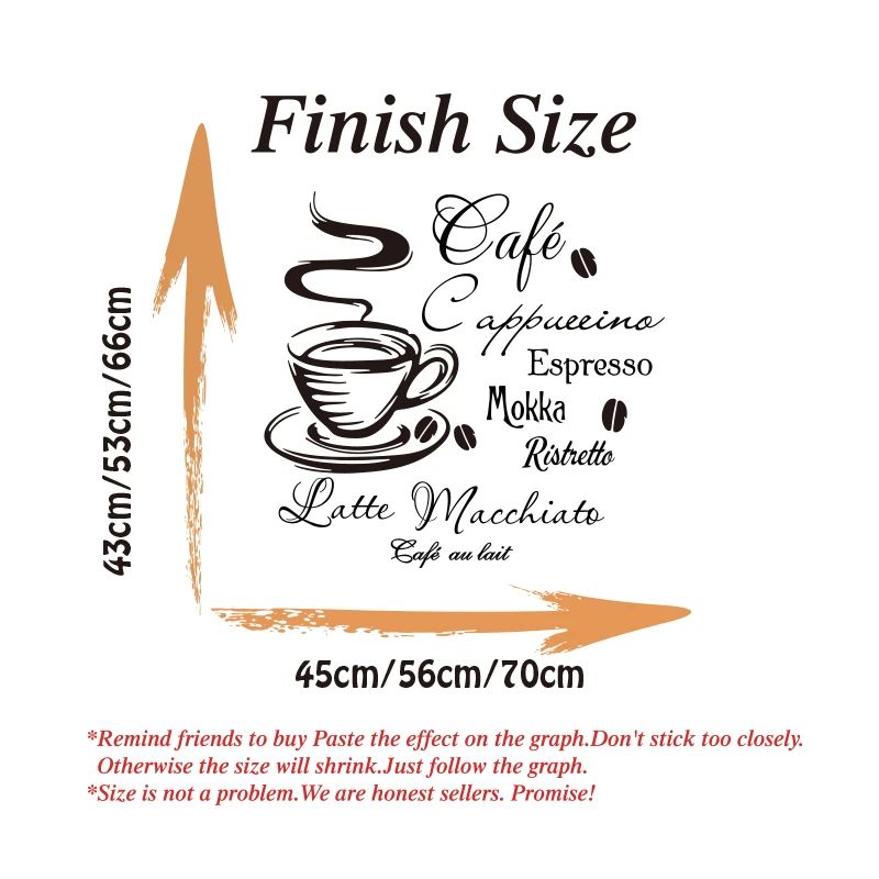 Coffee Bar Wall Sticker Cafe Style Kitchen Vinyl Wall Decal Decor 3