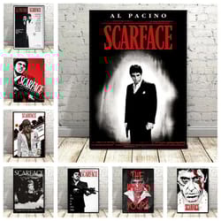 scarface al pacino canvas wall art poster for living room decor
