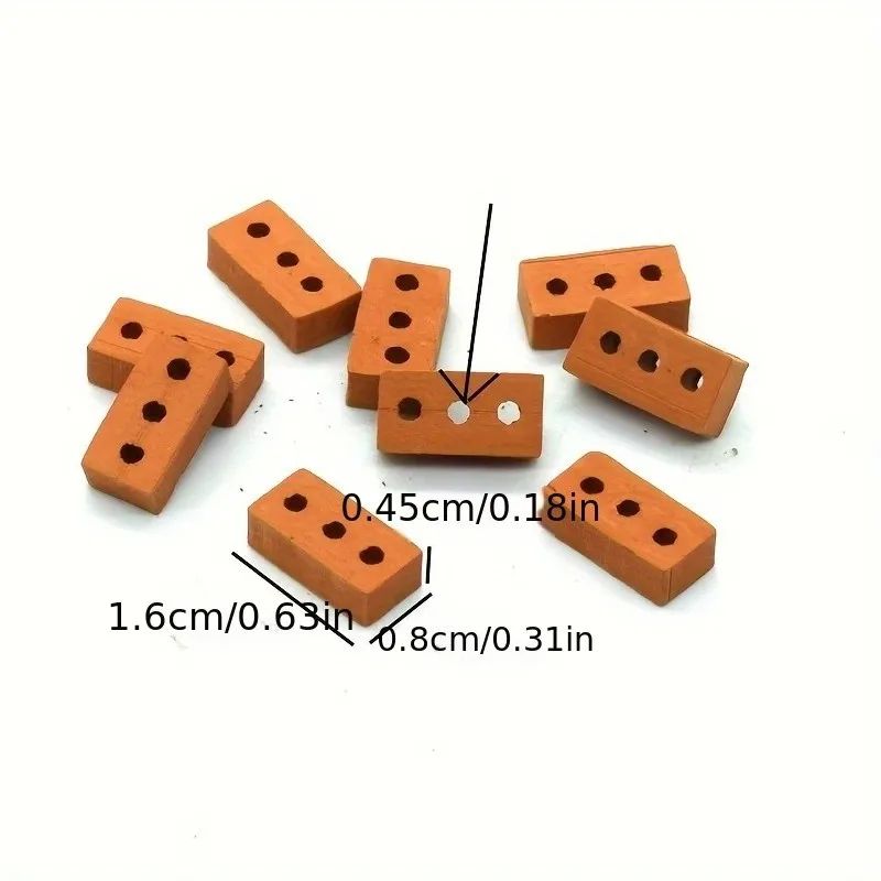 Mini Clay Brick Set 100 Pieces For DIY Miniature Building And Model Decor 2