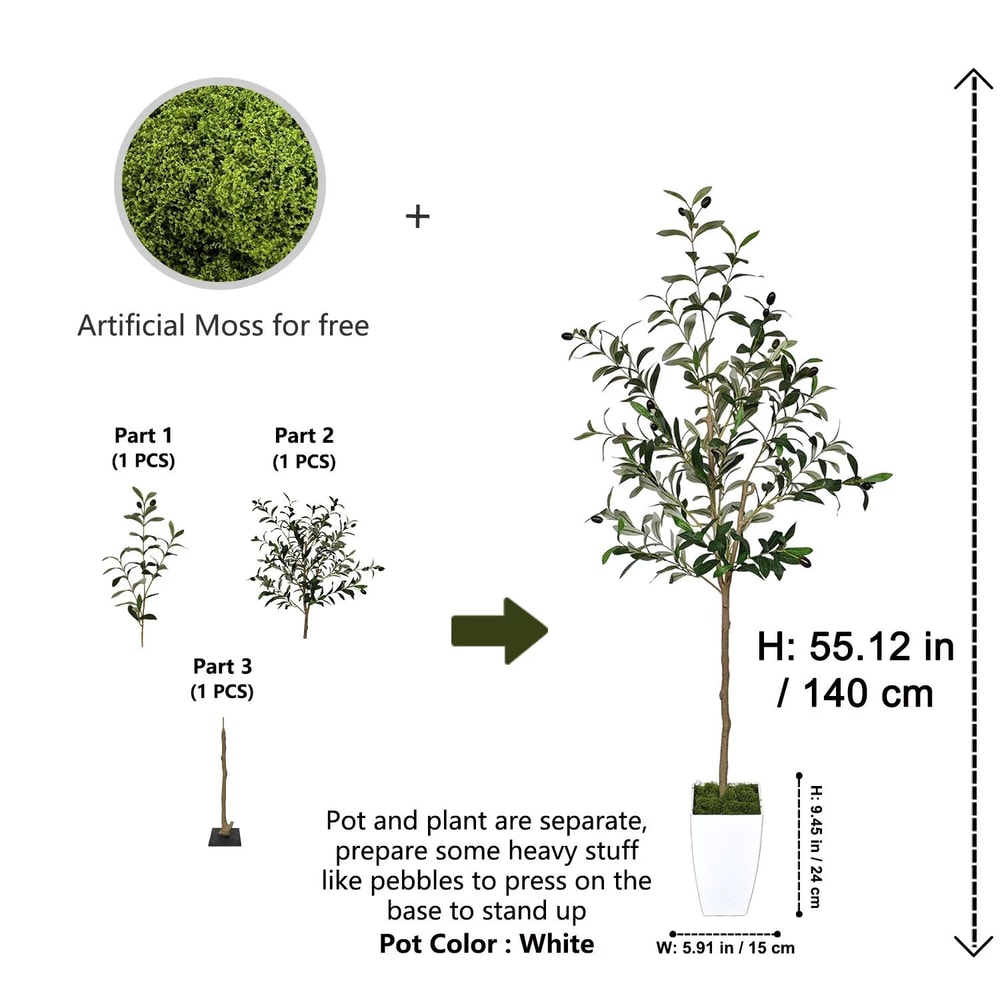 Tall Artificial Olive Tree Branch Realistic Faux Plant For Modern Home Decor 9