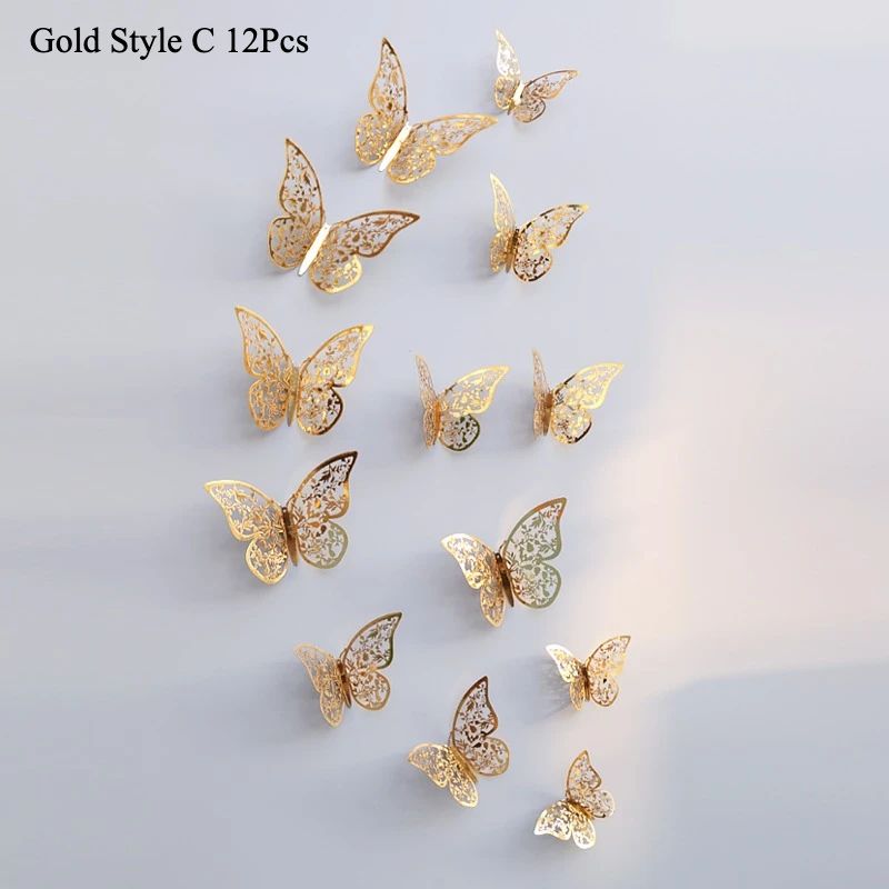 Butterfly Mirror Wall Stickers 3D Decorative Wall Decor Set 10