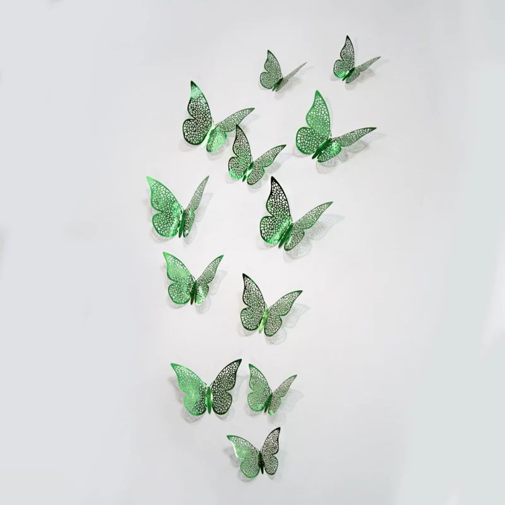 Butterfly Mirror Wall Stickers 3D Decorative Wall Decor Set 12