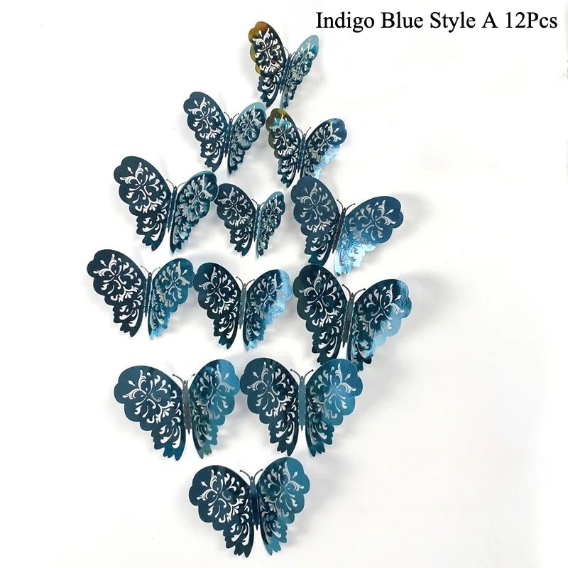 Butterfly Mirror Wall Stickers 3D Decorative Wall Decor Set 14