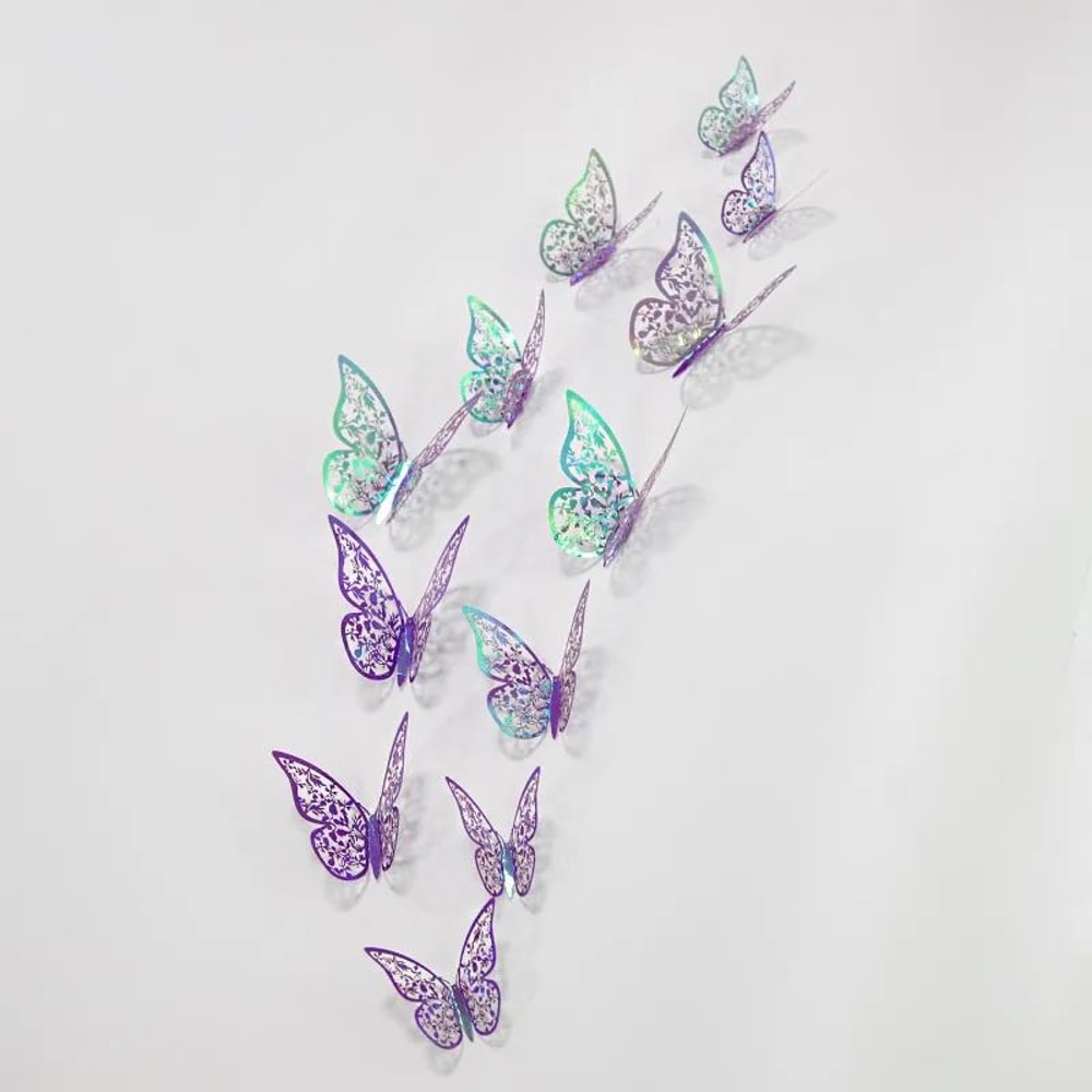 Butterfly Mirror Wall Stickers 3D Decorative Wall Decor Set 24