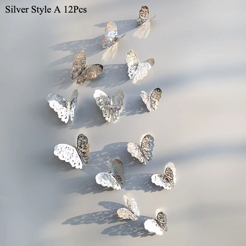 Butterfly Mirror Wall Stickers 3D Decorative Wall Decor Set 28