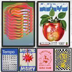 mid century japanese abstract canvas wall art prints