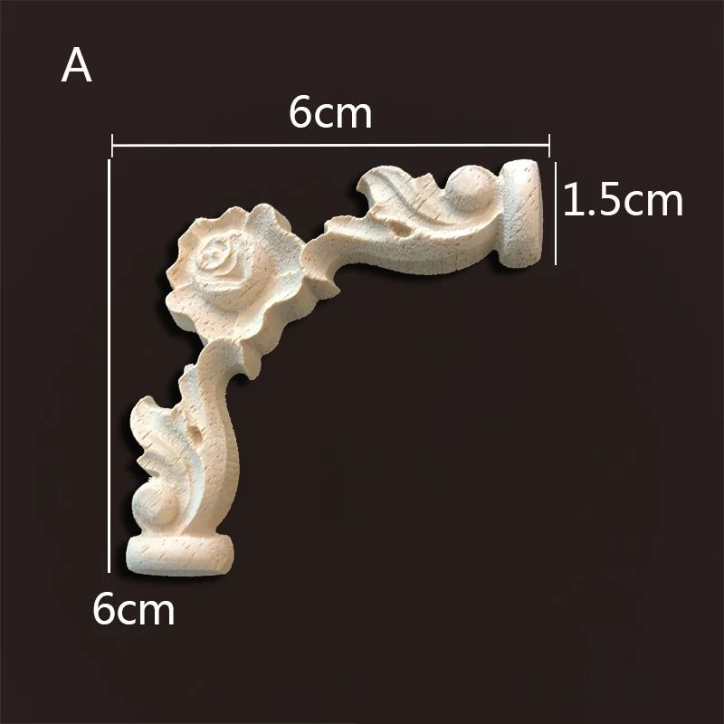 Vintage Rose Wood Carving Furniture Applique Decor 22