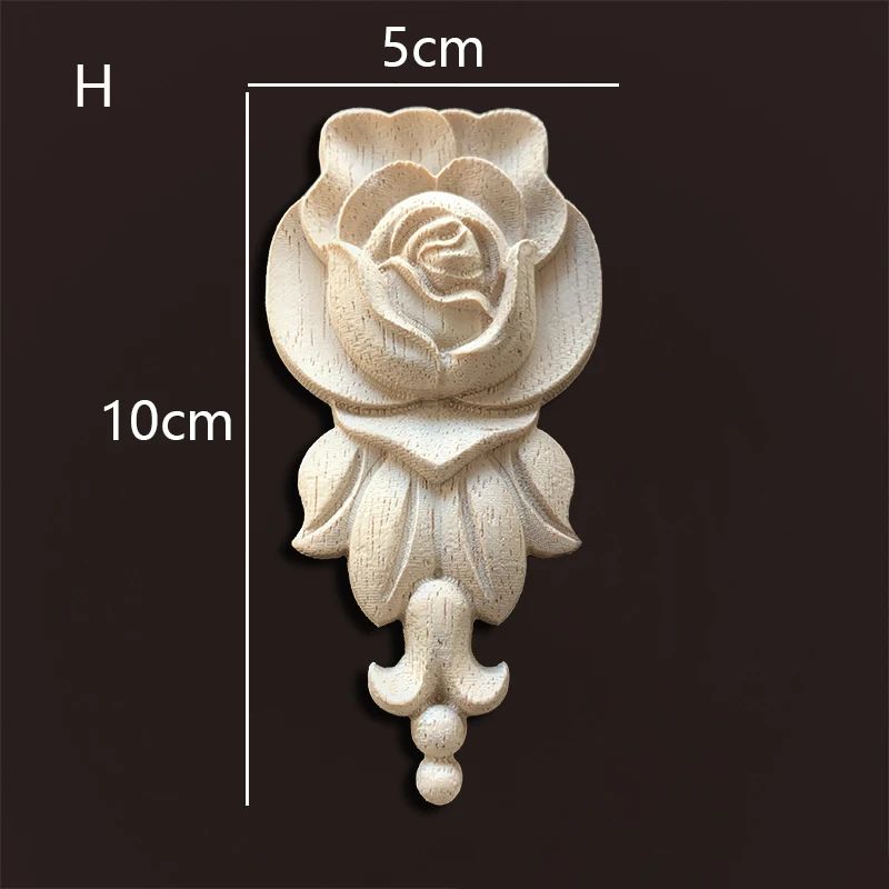 Vintage Rose Wood Carving Furniture Applique Decor 9